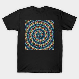 Beach House with Geometric Overlay Spiral Pattern T-Shirt